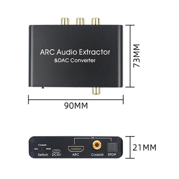 Karšto TTKK 192KHz LANKO o Adapter HDMI o Extractor Skaitmeninio į Analoginį o Keitiklis DAC SPDIF Koaksialinis RCA 3,5 mm Išėjimo Lizdas