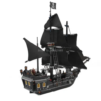 Black Pearl Laivo Suderinama su Piratai Laivų Caribbeanes Modelio Blokai Berniukai Gimtadienio Dovanos Vaikams Žaislų 6001 6002
