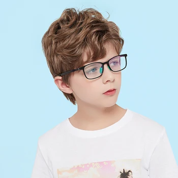 Peekaboo baby blue šviesos blokavimas akiniai vaikams, berniukas, mergaitė, skaidrus tr90 optiniai akinių rėmeliai, skirti vaikams, stačiakampio formos
