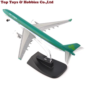 Sandėlyje 1:100 Masto Orlaivio Modelis AerLingus A330-300 14CM Žalia Diecast Plokštumoje Modelis Kolekcines Žaislas Gerbėjai Berniukai Dovanos