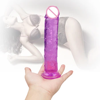 Stipri Siurbimo Taurės Dildo Toy Suaugusiems-Erotinio Minkštos Želė Analinis Dildo Butt Plug Realistiškas Penis G-taško Orgazmą Sekso Žaislai Moteris