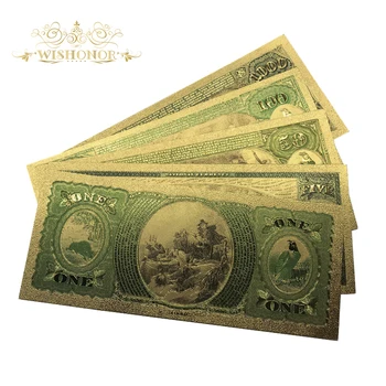 Geriausios Kainos 1875 Amerikos Aukso Banknotų 1 5 50 100 1000 Dolerio Banknotų 24k Auksu Popierinių Pinigų Kolekcija