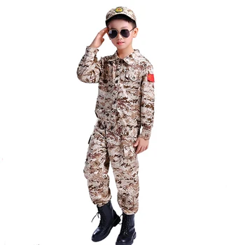 Armijos Lauke Karinę Uniformą Specialiųjų Pajėgų Vaikai Kostiumai Kareivis Baby Girl Armijos Berniukas Taktinis Acket Etape Drabužių helovinas