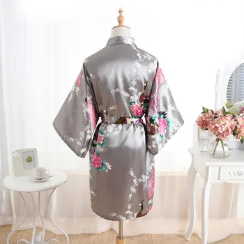 BZEL Naujas Seksualus, Trumpas apatinis Trikotažas Šilko Skraiste Vestuvių Braidsmaid Tarnaitė Garbės Rūbeliai Gėlių Kimono Sleepwear Skraiste Naktį Suknelė 18 Spalvų