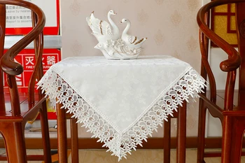 Šiuolaikinės Nėrinių satin Siuvinėtos stalo padengti audiniai rankšluosčių Kalėdų, vestuvių, arbata, kava balta šalies valgomasis staltiesė placemat dekoras