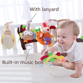 Mobiliųjų lovos kabo vaikų žaislai, pliušas gyvūnų Lėlės, už lovelę vežimėlio, žaislų, kūdikio 0-12 mėnesių naujagimių muzikos barškalai