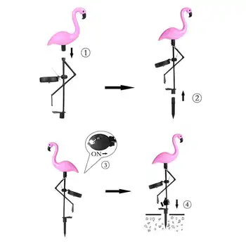 LED Saulės Flamingo Vejos Šviesos Saulės energija Varomas Žibintų Kelias Žibintai, Dekoratyviniai Lauko Kiemas Kraštovaizdžio Lempos Sodo Kiemo JQ
