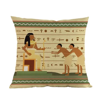 Senovės Egipto Piešiniai portretas Hieroglifais Faraonas Horo Akis Dievų Mesti Pagalvės užvalkalą Namų Galerija Sofa Dekoratyvinė Pagalvėlė Padengti