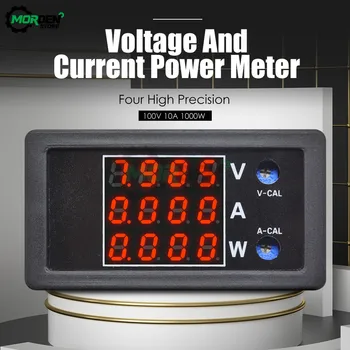 Skaitmeninis Įtampos Detektorius Vatmetrą DC 100V 10A 4 skaitmenų didelio tikslumo voltmeter ammeter Auto automobilis Multi-funkcija volt matuoklis