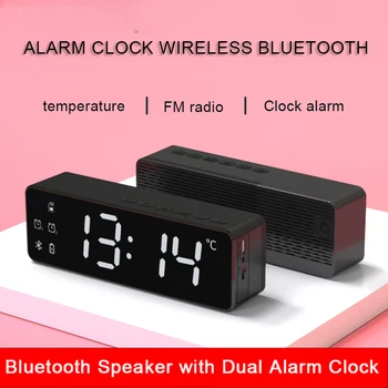 Žadintuvas LED Skaitmeninis Laikrodis, Valdymas Balsu Atidėjimo Laiką Temperatūros Ekranas Naktinis Režimas Su FM Radijo Belaidės Mini Nešiojamieji