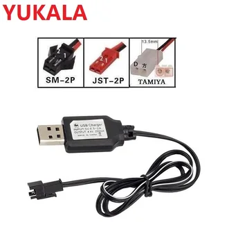 YUKALA 3,6 V 4.8 V 6.0 7.2 V V 9.6 V Ni-CD/Ni-MH baterija USB įkroviklis/USB įkrovimo kabelis su SM/DĻSV/TAMIYA Plug 2vnt