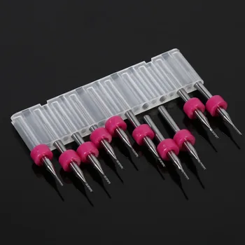 10vnt/Daug Grąžtai Medienos 0,8 mm Karbido Micro CNC/PCB Grąžtas Endmill Graviravimas Bitai Įrankiai Frezavimo Staklės ferramenta