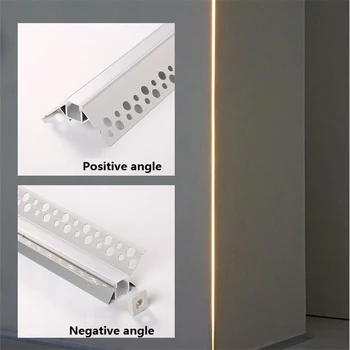 5-30pcs/daug 100cm teigiamas kampas gipso kartono įterptųjų led aliuminio profilis ,10 mm juosta juostoje šviesos būsto sienų /lubų