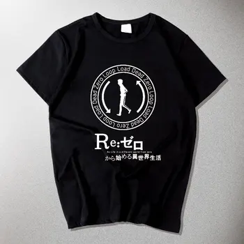 Anime Re:Gyvenimas kitame pasaulyje nuo nulio Emilija Rem Cosplay T-shirt lam medvilnės Unisex vyrų Marškinėliai trumpomis Rankovėmis Tee