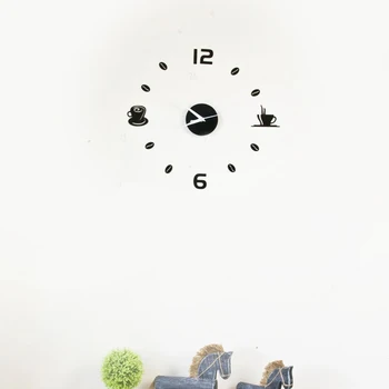 3D Sieninis Laikrodis Žiūrėti Lipdukas Juodas Numeris Mados ir Modernus Dizainas ir Didelis 