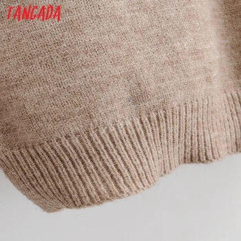 Tangada Moterų 2020 M. Mados Elegantiškas Spalvų Bloko Megzti Megztinis megztinis O Kaklo Moterų Negabaritinių Puloveriai Prašmatnus Viršūnes 1F210