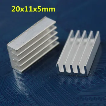 10vnt 20x11x5mm Aliuminio CPU Kortelės Aušinimo Radiatoriaus Šilumos Kriaukle Heatsink