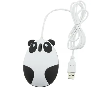 Mielas Laidinio Pelės Animacinių filmų Panda Sukurta Ergonomiška Mini Mause USB Kabelis Office 1600 DPI Optinė Kompiuterio Pelėms Mergina Nešiojamas KOMPIUTERIS