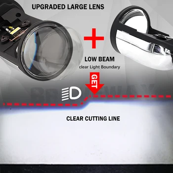 BraveWay H4 LED Mini Bi-LED Projektoriaus Objektyvo priekinis žibintas Žibintai Mokymai 