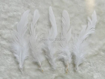 500Pcs/daug!4-6inches(10-15cm) Didmeninės Natūralus BALTAS Gaidys Balno plunksnos,balta prarasti amatų plunksnos,vestuvių dekoravimas