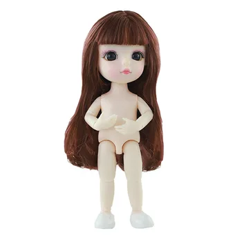 16cm BJD Doll 13 Kilnojamojo Sujungta Lėlės Mielas Kelių Spalvų Šukuosena Lėlė Mergaitėms, Žaislai Moters Nuogas Kūnas Kalėdų Dovana
