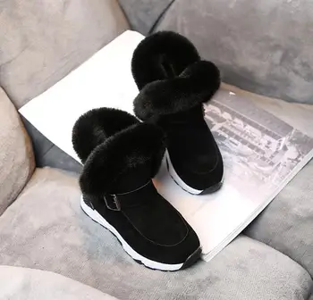 žiemos vaikų pliušinis šilti sniego batai atsitiktinis berniukai neslidus Martin batai mados mergaičių storesnis odos sportiniai bateliai