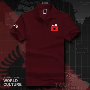 Albanijos respublikos ALB albanijos polo marškinėliai vyrams trumpomis rankovėmis markių išspausdinta už šalies 2017 medvilnės tauta komandos vėliava atsitiktinis
