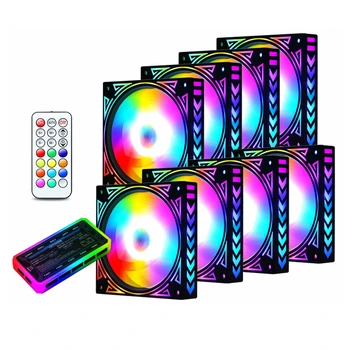 PC ventiliatorius 12cm RGB aušinimo ventiliatorius RGB Reguliuoti LED Ventiliatoriaus Greitį nuostabi, rami spalvotu led kompiuterio atveju vandens kaštonų važiuoklės Ventiliatorius