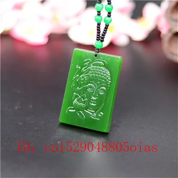Natūrali Žalioji Kinijos Jade Budizmas Lotus Pakabukas Karoliukai Karoliai Mados Žavesio Žadeito Papuošalų, Išraižytas Amuletas Dovanos Moterims