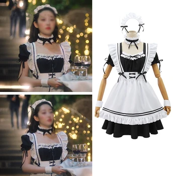 Anime Cosplay Padavėja Prancūzų Tarnaitė Suknelė Apranga Moterims Japonijos Gothic Lolita Plius Dydis Vienodas Karnavalas Šalies Scenos Kostiumai