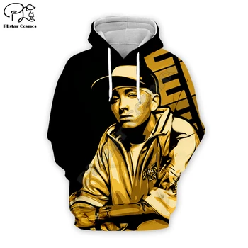 PLstar Kosmosas Eminem Mados Tracksuit hip-hop zip hoodies 3D Atspausdintas Hoodie/Palaidinukė/Striukė Vyrai dėl Moterų stilių-4