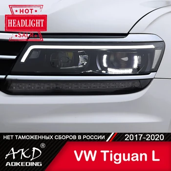 Automobilio VW tiguan L Žibintas 2017-2020 Automobilio Aksesuaras Rūko Žibintai Dienos Veikia Šviesos DRL H7 LED Bi Xenon Lemputės Tiguan L Žibintai