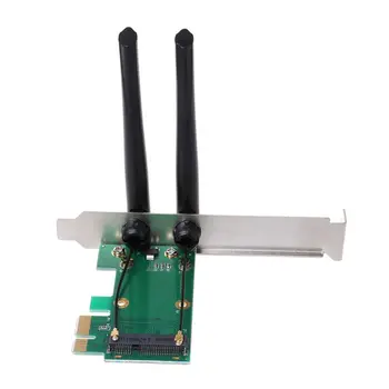 Belaidžio Tinklo plokštė-WiFi Mini PCI-E Express PCI-E Adapterį, 2 Antenos, Išorinių KOMPIUTERIO X6HA