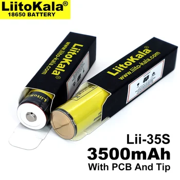 Liitokala Lii-35S Saugomų 18650 3400mAh Li-lon baterija su 2MOS PCB), 3,7 V, Žibintuvėlis