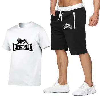 Lonsdale-Conjuntos De Ropa Deportiva De Verano Para Hombre, Camisetas De Manga Corta + Pontes Cortos,Informales De Moda