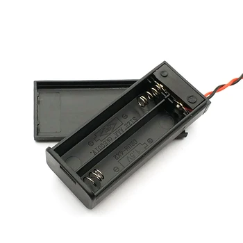 MasterFire 10vnt/daug 2 x 1,5 V AAA Juodo Plastiko Baterijos Baterijų Laikiklį Padengti talpinimo 2 Tarpsnių su On/Off Jungikliu