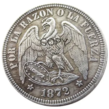 Čilė Rinkinys(1867-1872) 4pcs 0.5 PESAS Sidabro Padengtą Kopijuoti Monetas