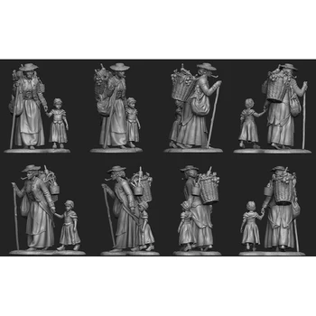 1/32 senovės moters ir vaiko stovėti Dervos pav Modelis rinkiniai Miniatiūriniai gk Unassembly Unpainted