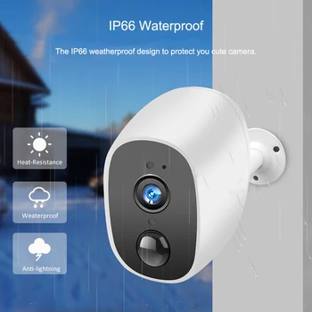 1080P Saulės Energijos Bevielio Baterijos vaizdo Kamera IP66 atsparus Vandeniui Lauko Apsaugos, IP Kamera Naktinio Vicion Vaizdo Stebėjimo Kameros WiFi