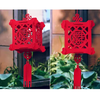 Behogar Mados 3D Tuščiaviduriai-iš neaustinių Raudonųjų Žibintų Kabo Dekoro Ornamentą už Kinijos Naujųjų Metų Pavasario Šventė Home Office