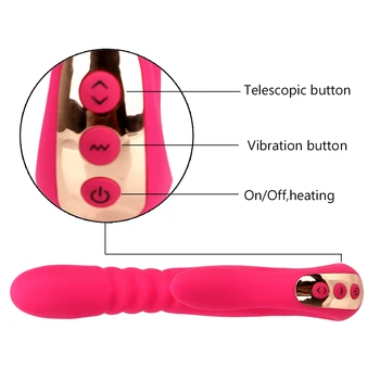 OLO Šildymo Vibratorius, Automatinė Teleskopine Lazda Dildo Vibratorius Klitorio Stimuliatorius Makšties Massager Sekso Žaislai Moteris