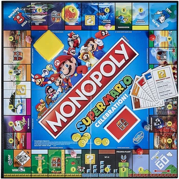 Hasbro Monopolija, Super Mario Šventė Edition Classic Greitai, Sprendžiant Nuosavybės Kortelės, Prekybos, Stalo Žaidimai Anglų Kalba Vaikams, Žaislai