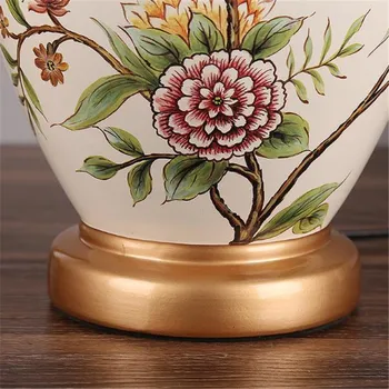 Vintage Retro Šalies Kinų Porceliano, Keramikos, Audinio, E27 Dimeris Stalo Lempa, Miegamojo Kambarį Naktiniai Šviesa H 52cm 1678