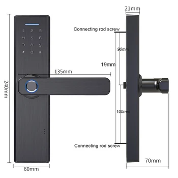 Wifi Tuya APP Elektroninės Durų Užraktas Biometrinių pirštų Atspaudų 13.56 mhz IC Kortelės Slaptažodį Mobilųjį Telefoną Nuotoliniu būdu Atrakinti Smart Home