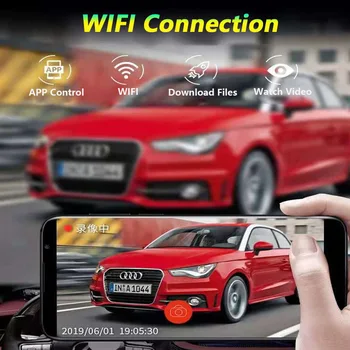 WHEXUNE Paslėptas Automobilių Dvr Brūkšnys cam Wifi Priekinio ir Galinio vaizdo Kamera, 2 objektyvas FHD 1080P loop įrašymo APP valdymas įrašyti vairavimo procesas