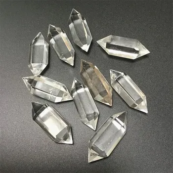 4pcs Grynas natūralus baltas kristalų ramstis - paprasto balto krištolo du kartus - pažymėjo stulpelis su krištolo skaidrumo energetikos stulpelio