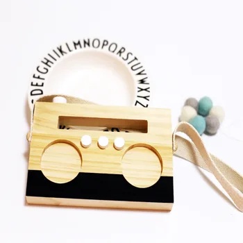 Mediniai Žaislai, Kūdikių Mados Diktofonas Pakabukas Montessori Medienos Žaislai Vaikams, Mediniai 