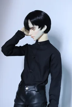 BJD Doll drabužiai tinka 1-31-4uncle juodasis džentelmenas stiliaus stand-up apykaklės marškinėliai lėlės priedai