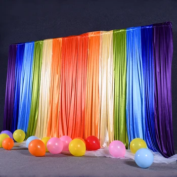 Ledo šilko vaivorykštės spalvų vestuvių fonas uždangos, užuolaidų dizainas vestuvių prekių vaikams gimtadienio fonas šalies atveju Susieta/Pip