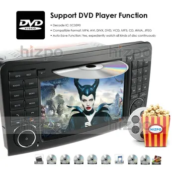 Android 10.0 7 Colių 2 Din Car DVD radijo Mercedes Benz ML, GL KLASĖ W164 ML350 USB Plieno ratas, kontrolės RDS DVR Free Kameros